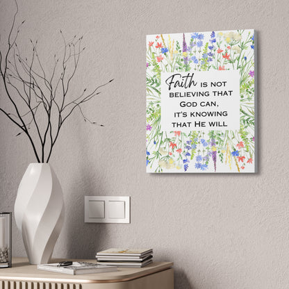 Floral "Faith" Canvas Wall Art