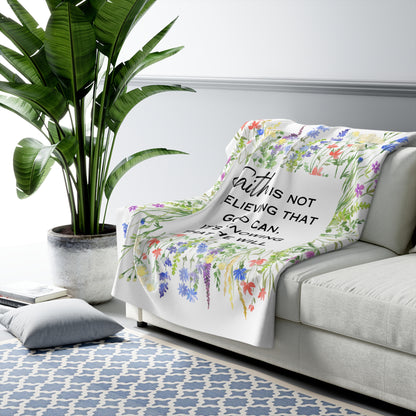 Floral Faith Sherpa Fleece Blanket