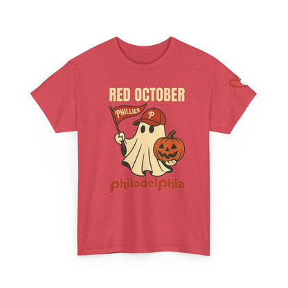 Red October Shirt, Spooky Season Apparel, Unisex Cotton T-Shirt, Fall Festival Wear