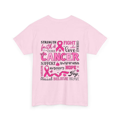 Breast Cancer Awareness Tee, Supportive Shirt, Inspirational Gift, Unisex Cotton Top, Fight Cancer Apparel, Hope and Love Tees