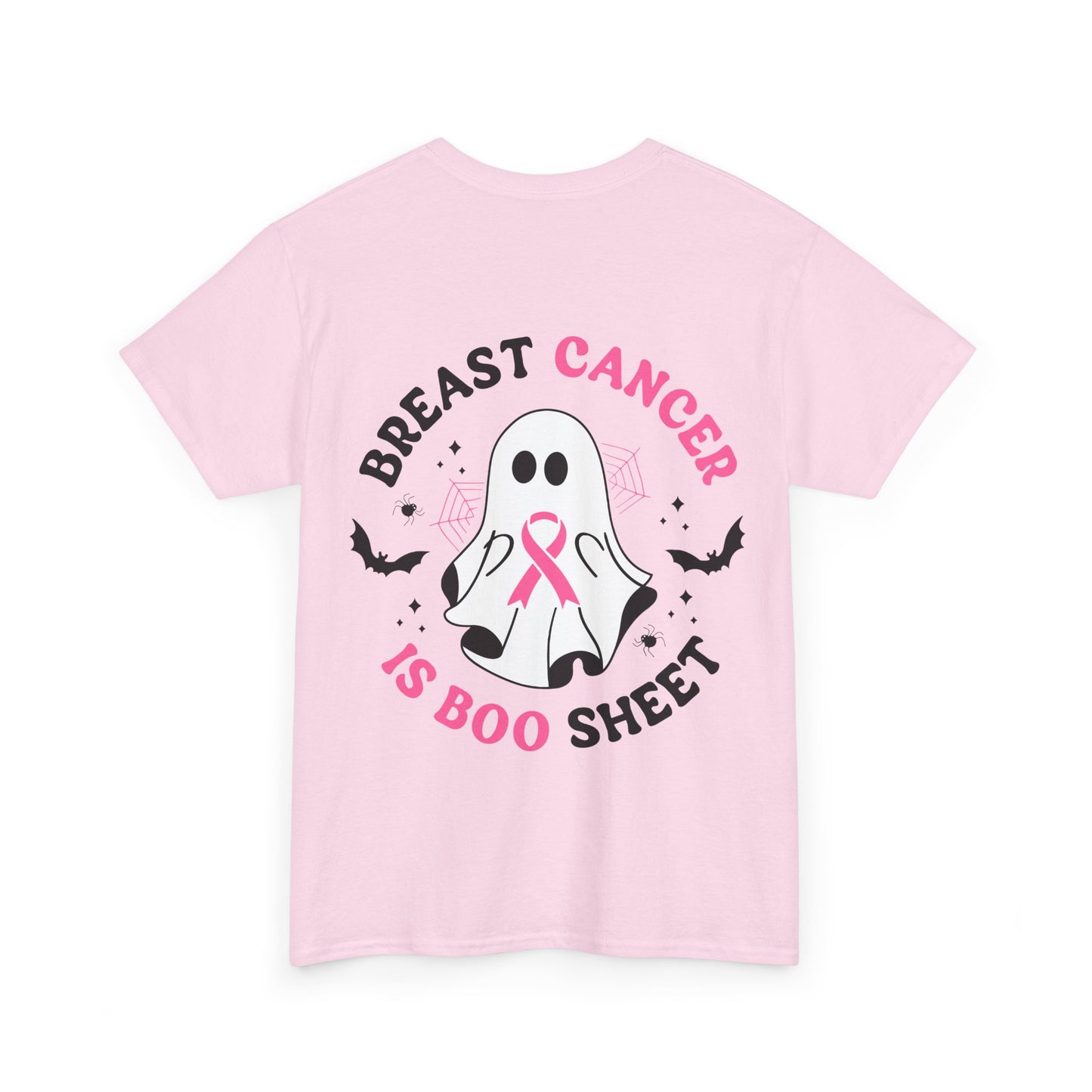 Cute Ghost Breast Cancer Awareness Tee | Unisex Heavy Cotton Tee, Halloween Shirt, Breast Cancer Support, Boo Sheet Tee, Gift for Her