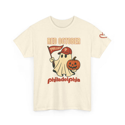 Red October Shirt, Spooky Season Apparel, Unisex Cotton T-Shirt, Fall Festival Wear