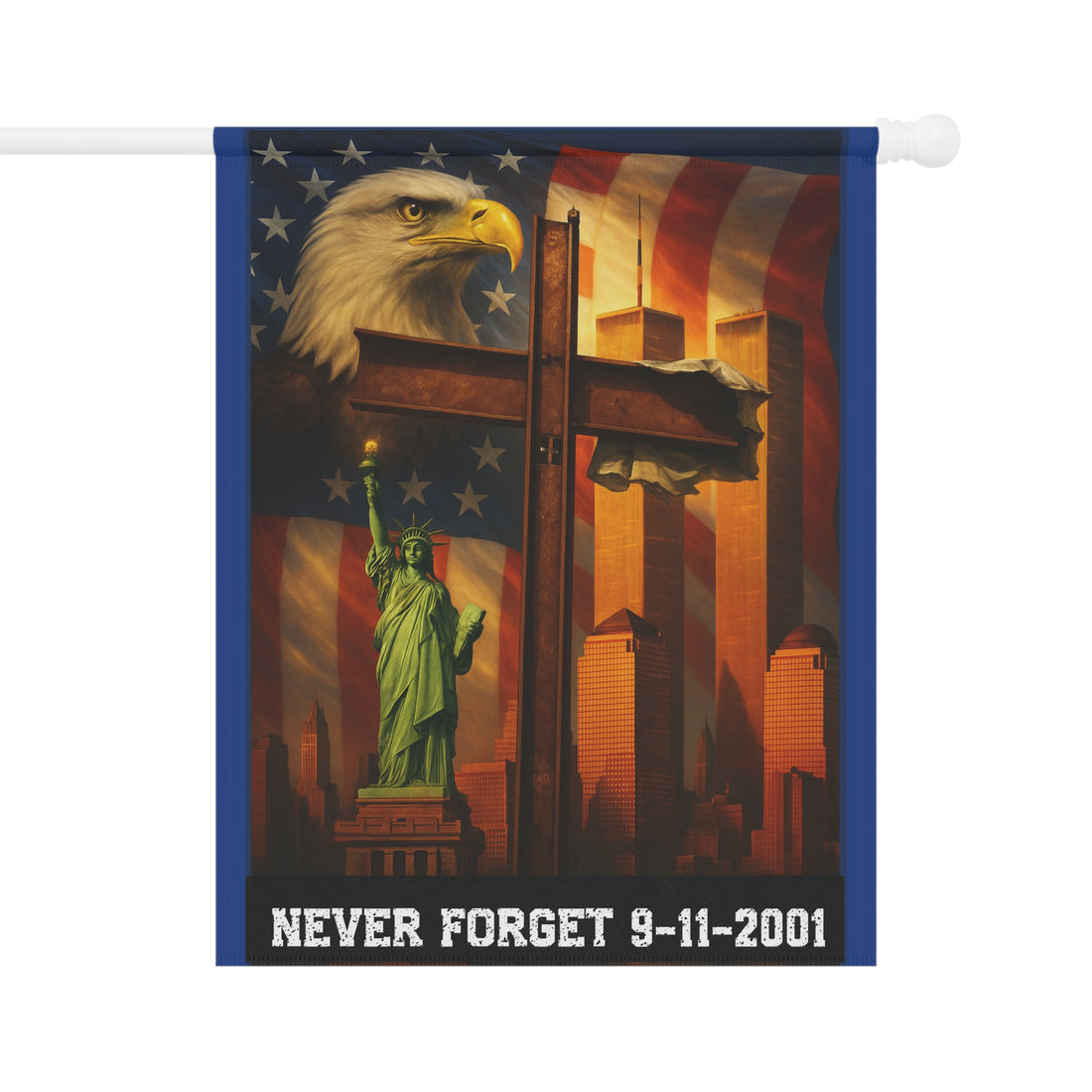 9/11 Memorial Flag – Never Forget 9-11-2001