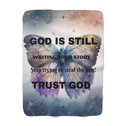 Sherpa Fleece Blanket - Watercolor Inspirational Throw/Blanket Super Soft Sherpa