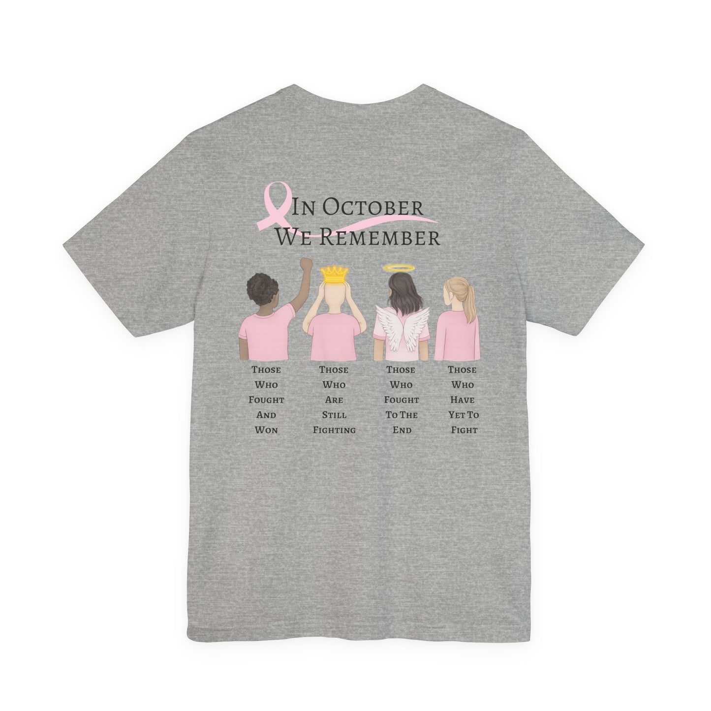Pink Ribbon Awareness Tee | Breast Cancer Awareness Month T-Shirt, Gift for Supporters, October Fundraiser, Unisex Short Sleeve Shirt