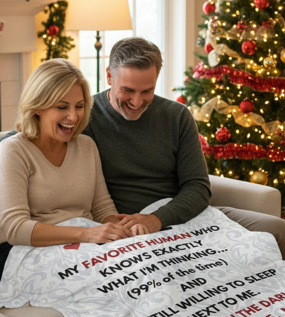 Velveteen Blanket – "To My Wife" Funny Romantic Quote Plush Throw