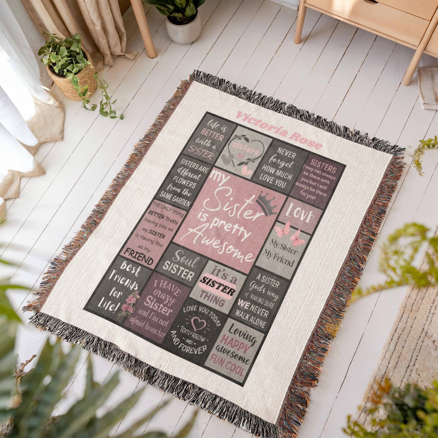 My Sister, My Friend – Personalized/Premium Woven Throw Blanket