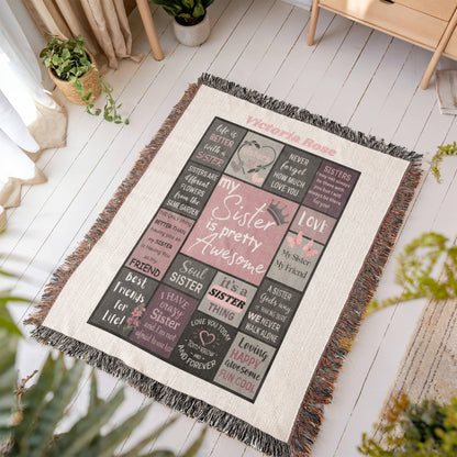 My Sister, My Friend – Personalized/Premium Woven Throw Blanket