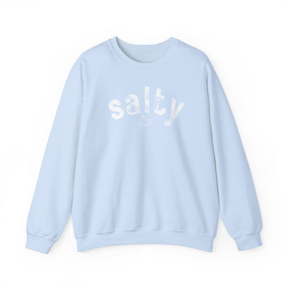 "salty"with tiny whale/ Crewneck Sweatshirt - Soft and Comfy for Relaxing Days by the Water