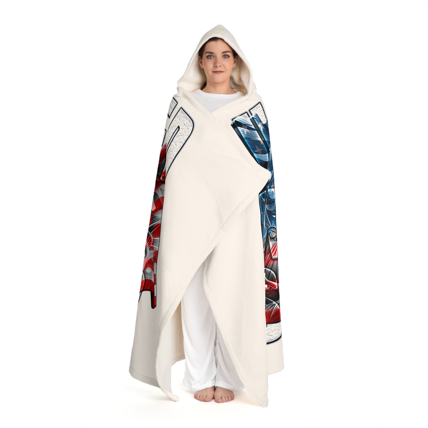 Cozy Hooded Sherpa Fleece Blanket, Warm Throw Blanket, Perfect for Snuggling, Game Night Throw, Great Gift for Home