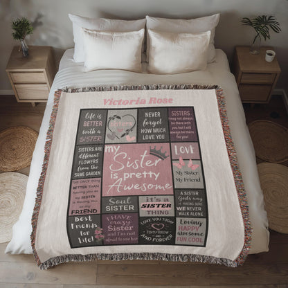 My Sister, My Friend – Personalized/Premium Woven Throw Blanket