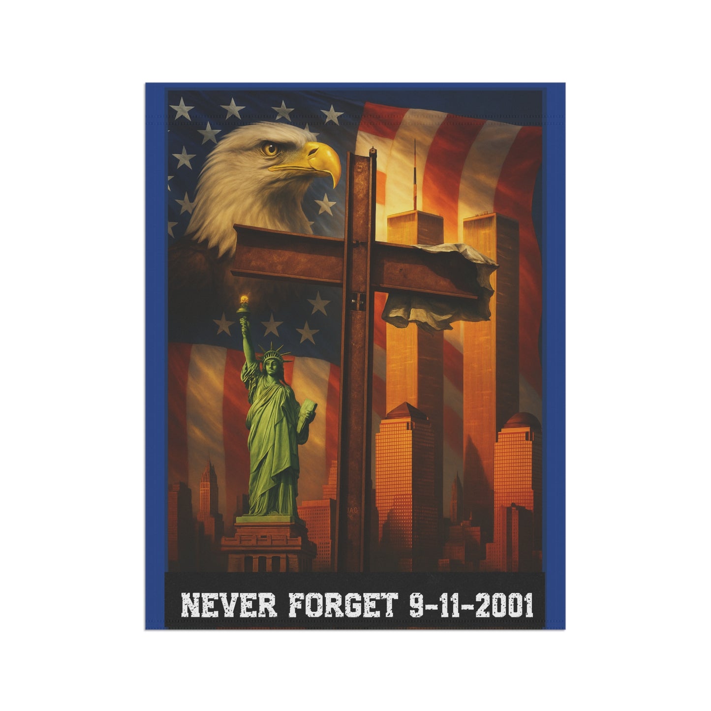 9/11 Memorial Flag – Never Forget 9-11-2001