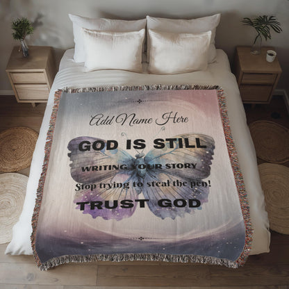 50x60" Heirloom Woven Blanket/God Is Still Writing Your Story!