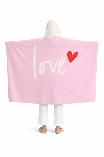 Super Soft/Hooded Sherpa Blanket – Cozy Pink Fleece with Cream Lining (Hooded Throw)