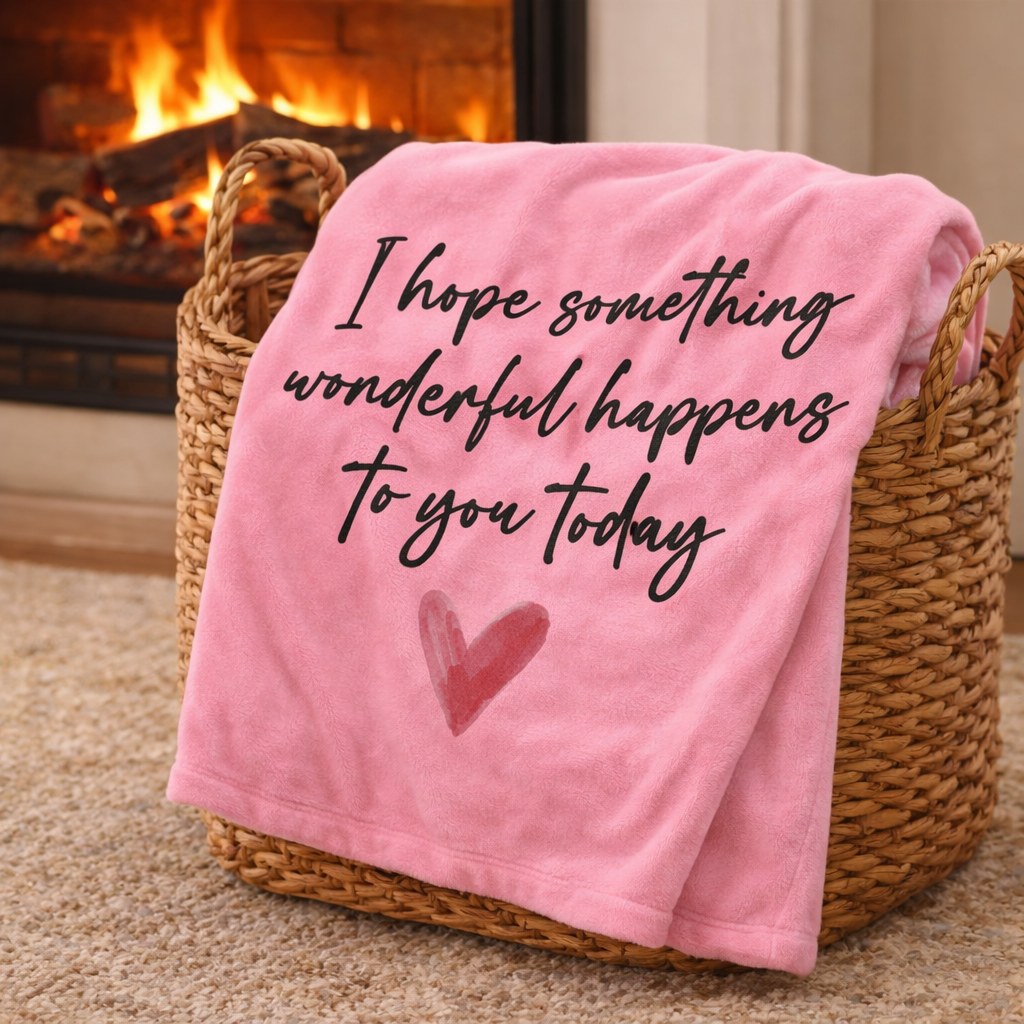 👉A Gift That Speaks From the Heart. Inspirational Plush Blanket — “I Hope Something Wonderful Happens to You Today”