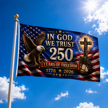❤️🤍💙In God We Trust – 250 Years of Freedom Flag (1776–2026)❤️🤍💙FREE SHIPPING Included❤️ PREMIUM Double-Sided Design  ❤️LARGE 3' x 5' Outdoor Flag ❤️ Fade & Weather Resistant  LIMITED 250th Anniversary Edition!❤️🤍💙