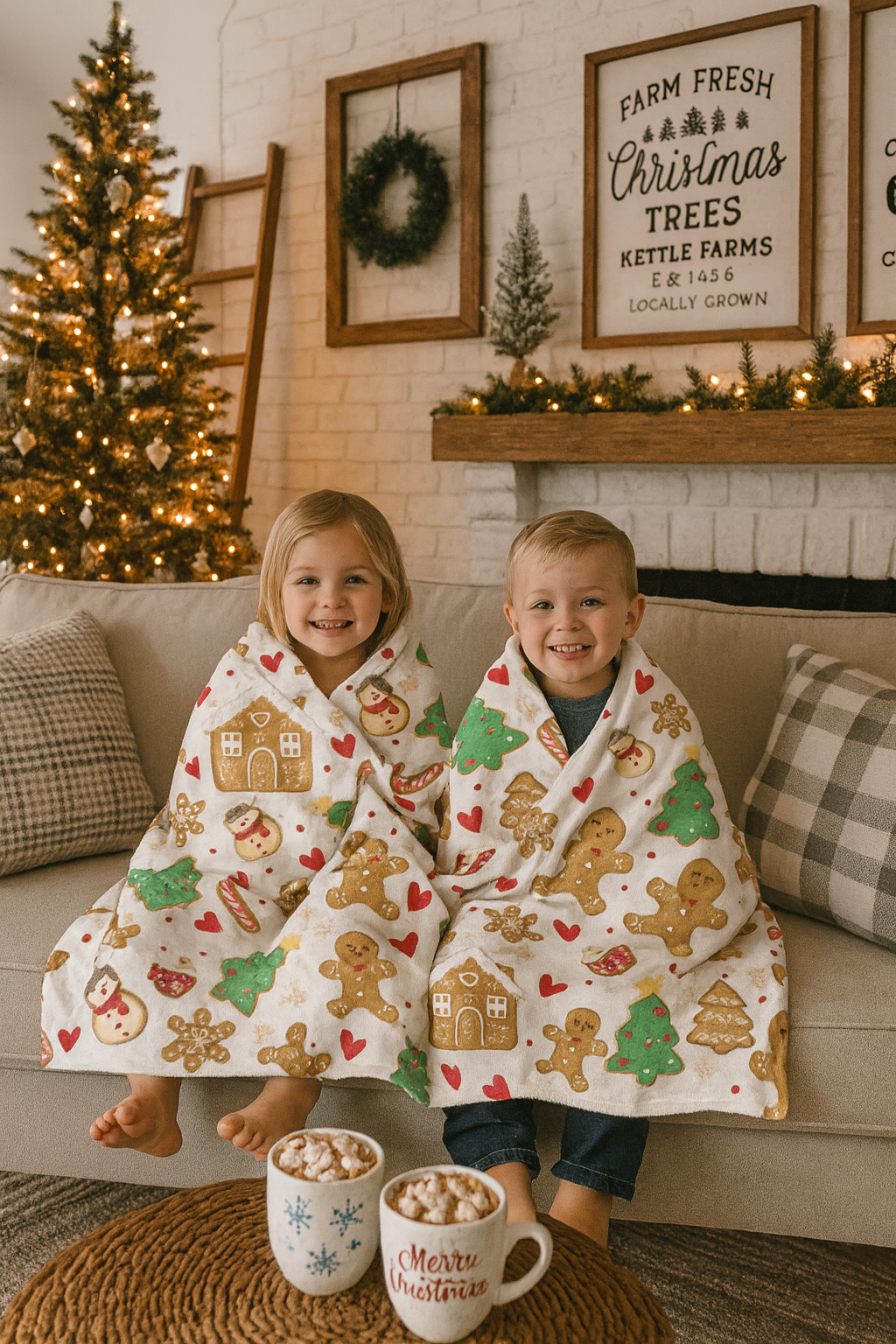 Cozy, Fleece Gingerbread Cookie Throw