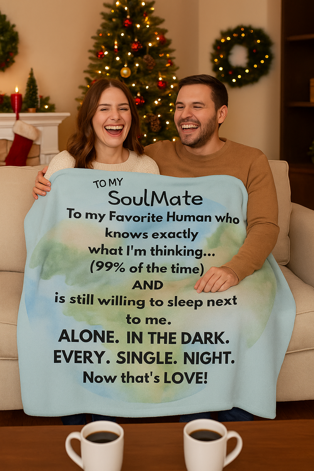 Soulmate Sherpa Blanket — Funny Romantic Quote "To My SoulMate... Now That's Love"