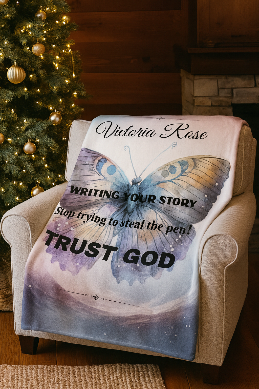 Personalized Sherpa Fleece Blanket/Trust God!