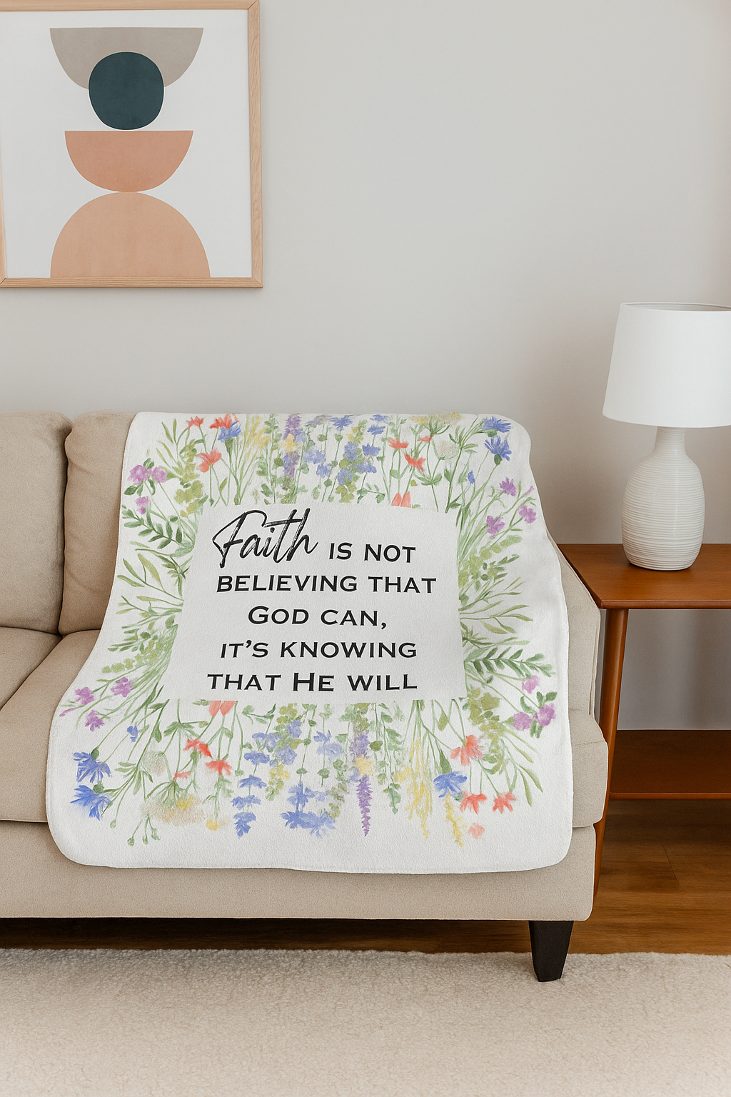 Floral Faith Sherpa Fleece Blanket