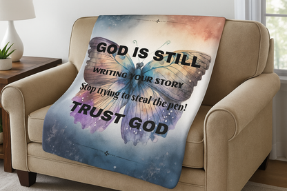 Sherpa Fleece Blanket - Watercolor Inspirational Throw/Blanket Super Soft Sherpa