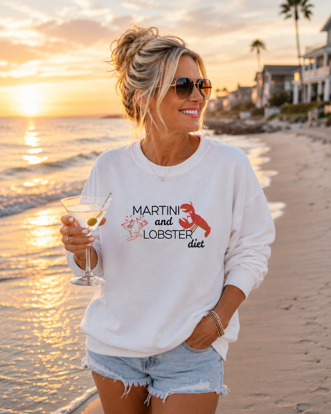 🍸 Martini & Lobster Diet Crewneck Sweatshirt  The only diet we're interested in! 🦞🍸FREE SHIPPING TODAY!