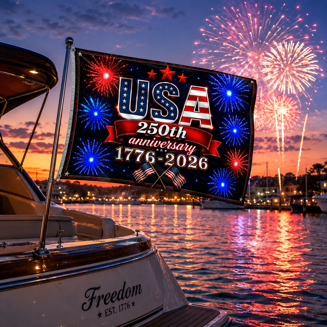 ❤️🤍💙Pride. Nostalgia. Family traditions. A once-in-a-generation celebration. Perfect for Home, Boat, Lake House, or Campsite ☀️ Weather & Fade Resistant 🪡 Double-Sided📏 Generous 3×5 ft Size ❤️ A Once-in-a-Generation Patriotic Keepsake!