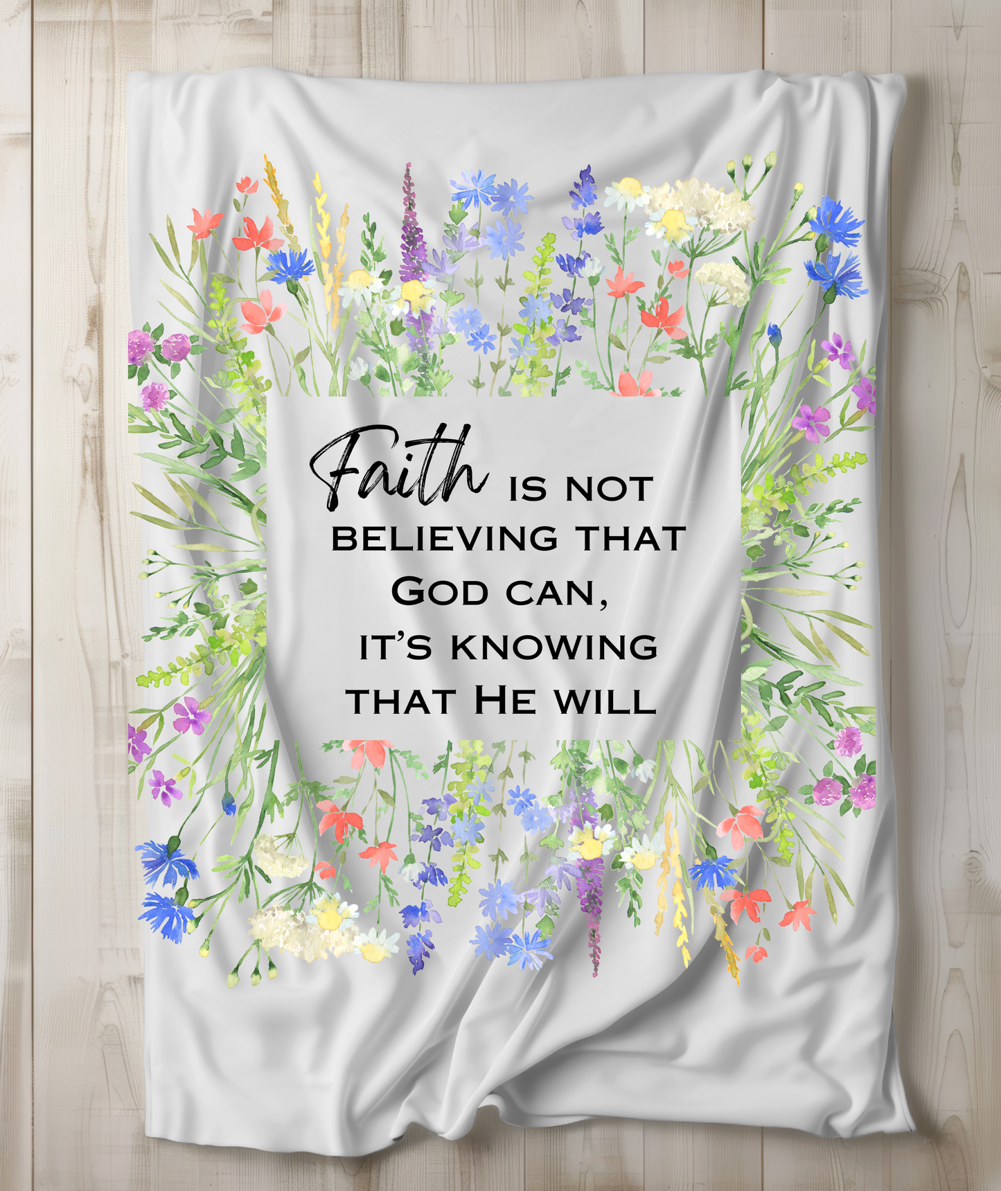 Floral Faith Sherpa Fleece Blanket