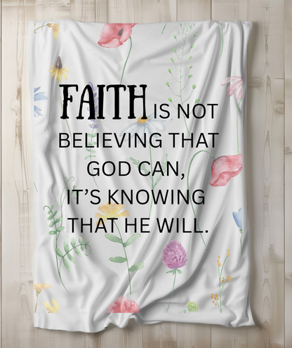 Floral Faith Sherpa Fleece Blanket