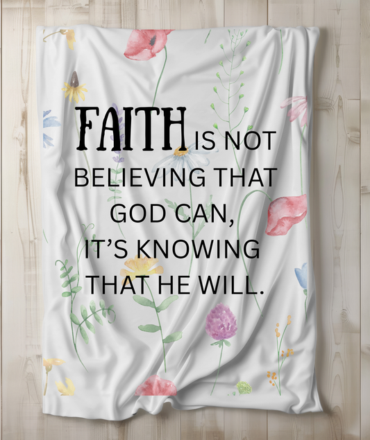 Floral Faith Sherpa Fleece Blanket