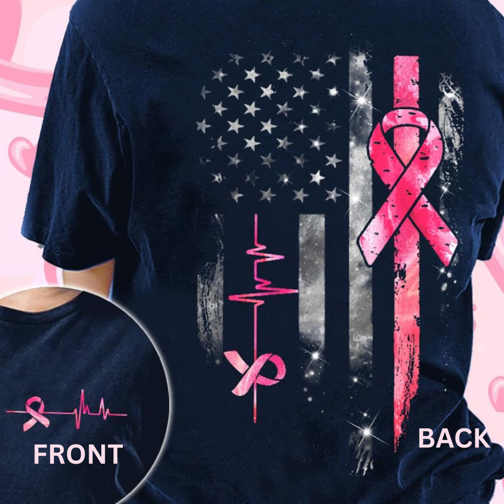 RESTOCKED!! Flag/Pink Ribbon Tee