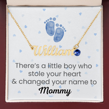 💛 First Mother's Day Gift🎁 — Personalized Baby Boy Name Necklace with Luxury Gift Box 💛⭐