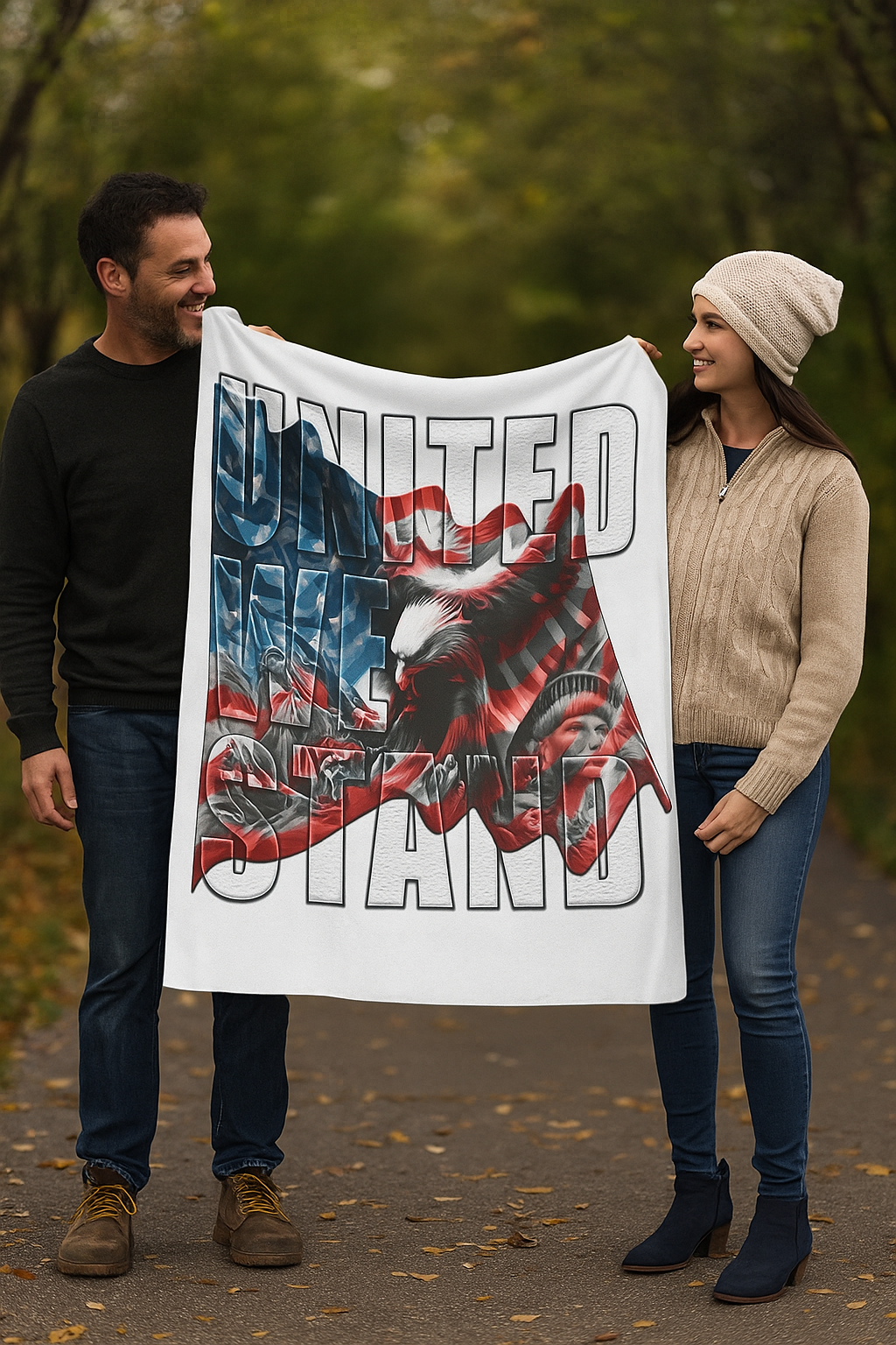 Patriotic Lightweight Velveteen Plush Blanket, Cozy Throw for Home Decor, Gift for Veterans, & Military, Warm Soft Blanket.