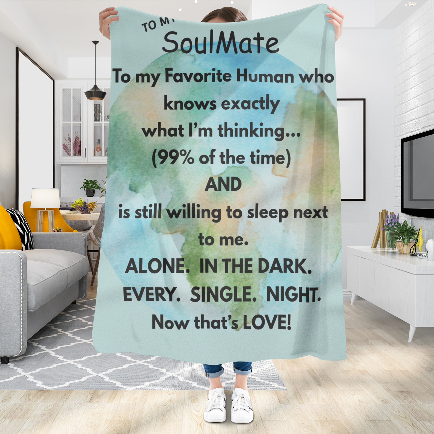 Soulmate Sherpa Blanket — Funny Romantic Quote "To My SoulMate... Now That's Love"