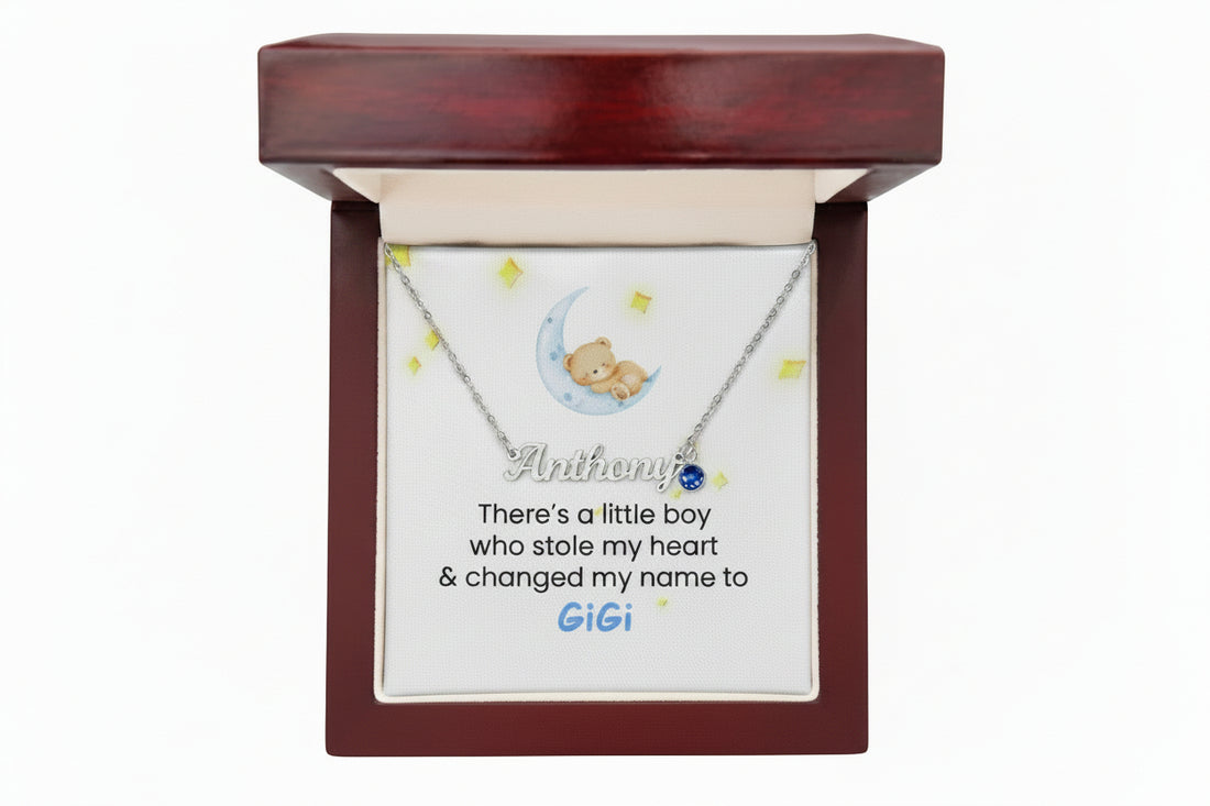 Custom Name Necklace w/Birthstone/New Grandmom/GIGI