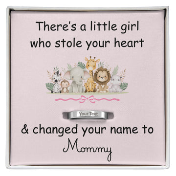 There's a little girl that stole your heart ---Personalized Engraved Ring/1st Mother's Day