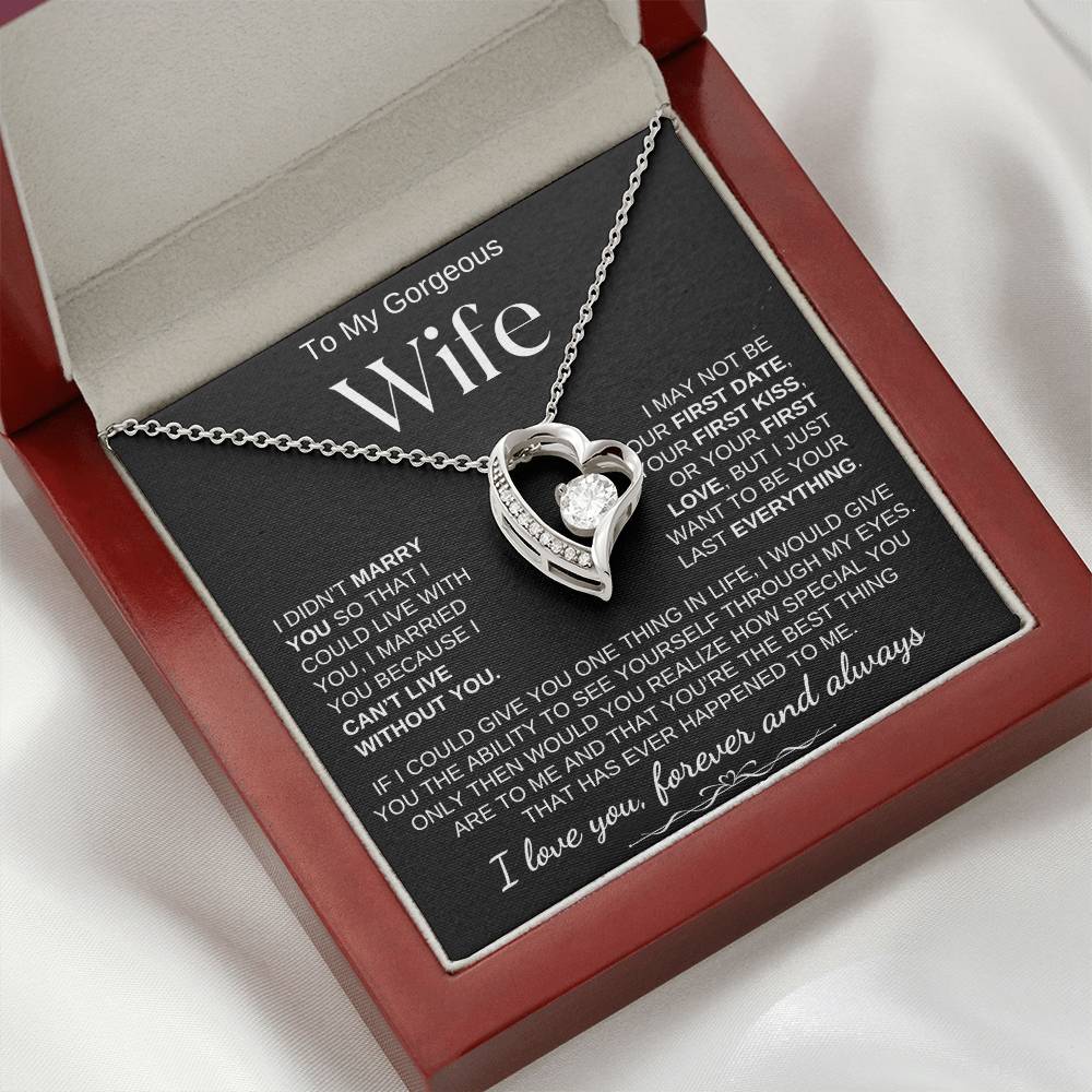 To My Gorgeous Wife/Forever Love Necklace