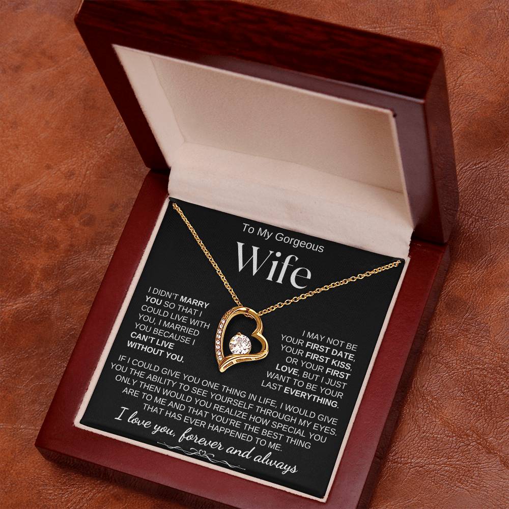 To My Gorgeous Wife/Forever Love Necklace