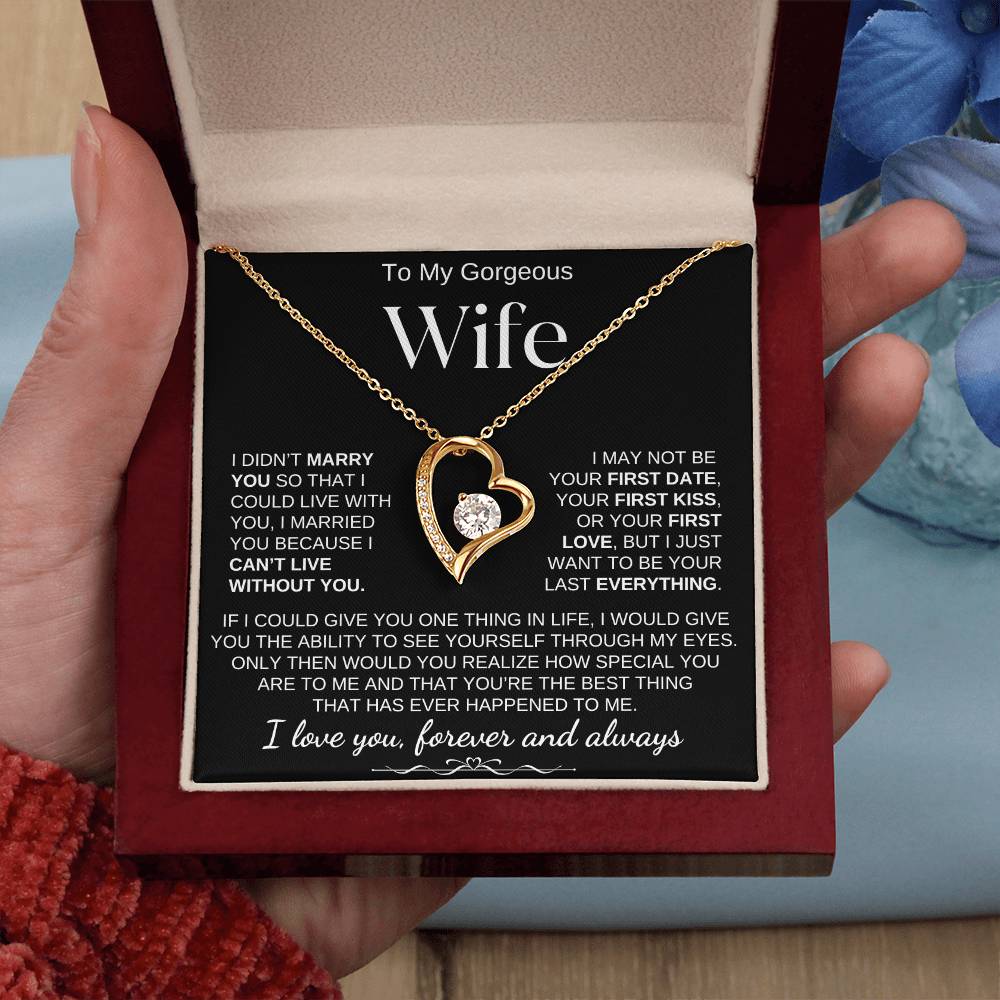 To My Gorgeous Wife/Forever Love Necklace