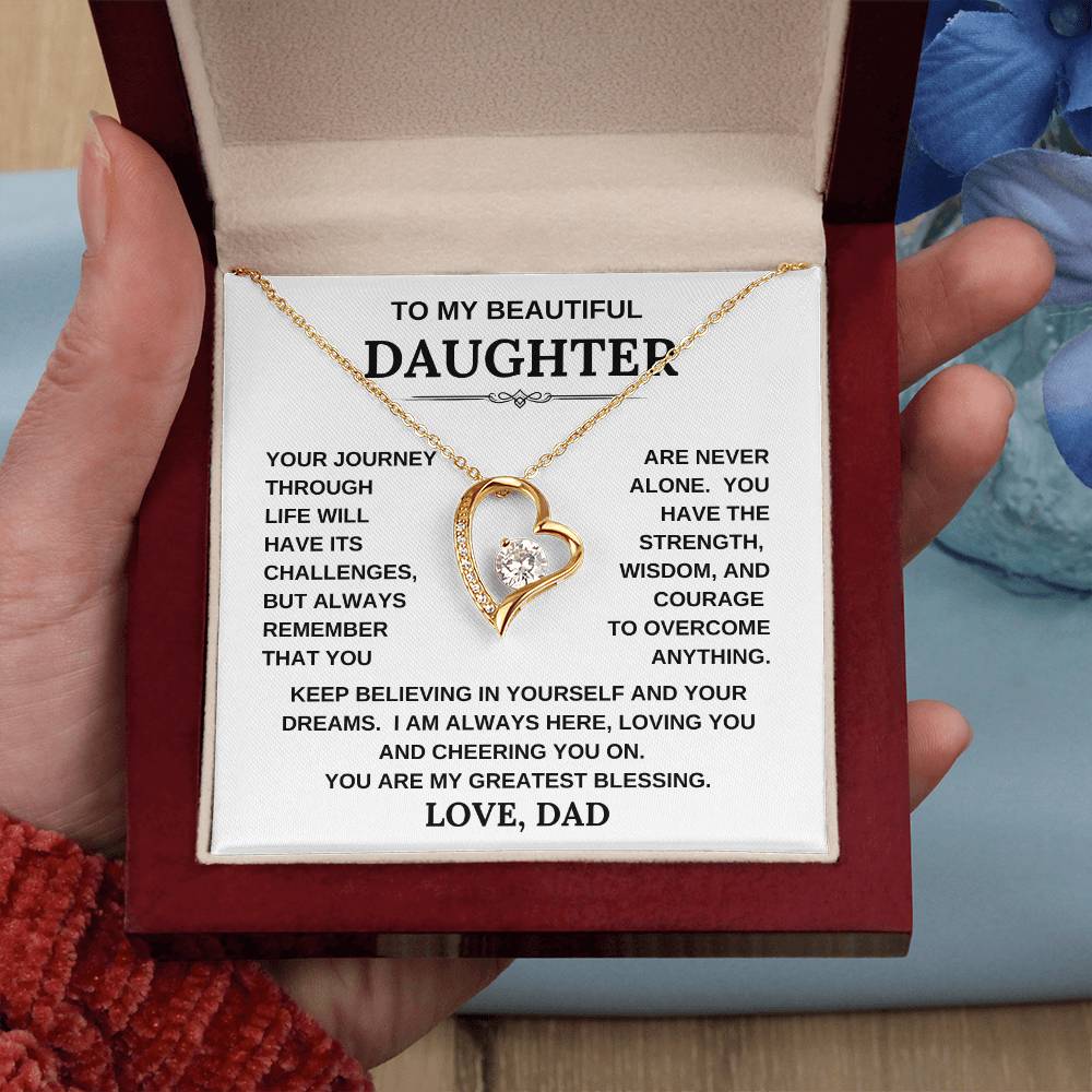 To My Beautiful Daughter, Love Dad/Forever Love Necklace