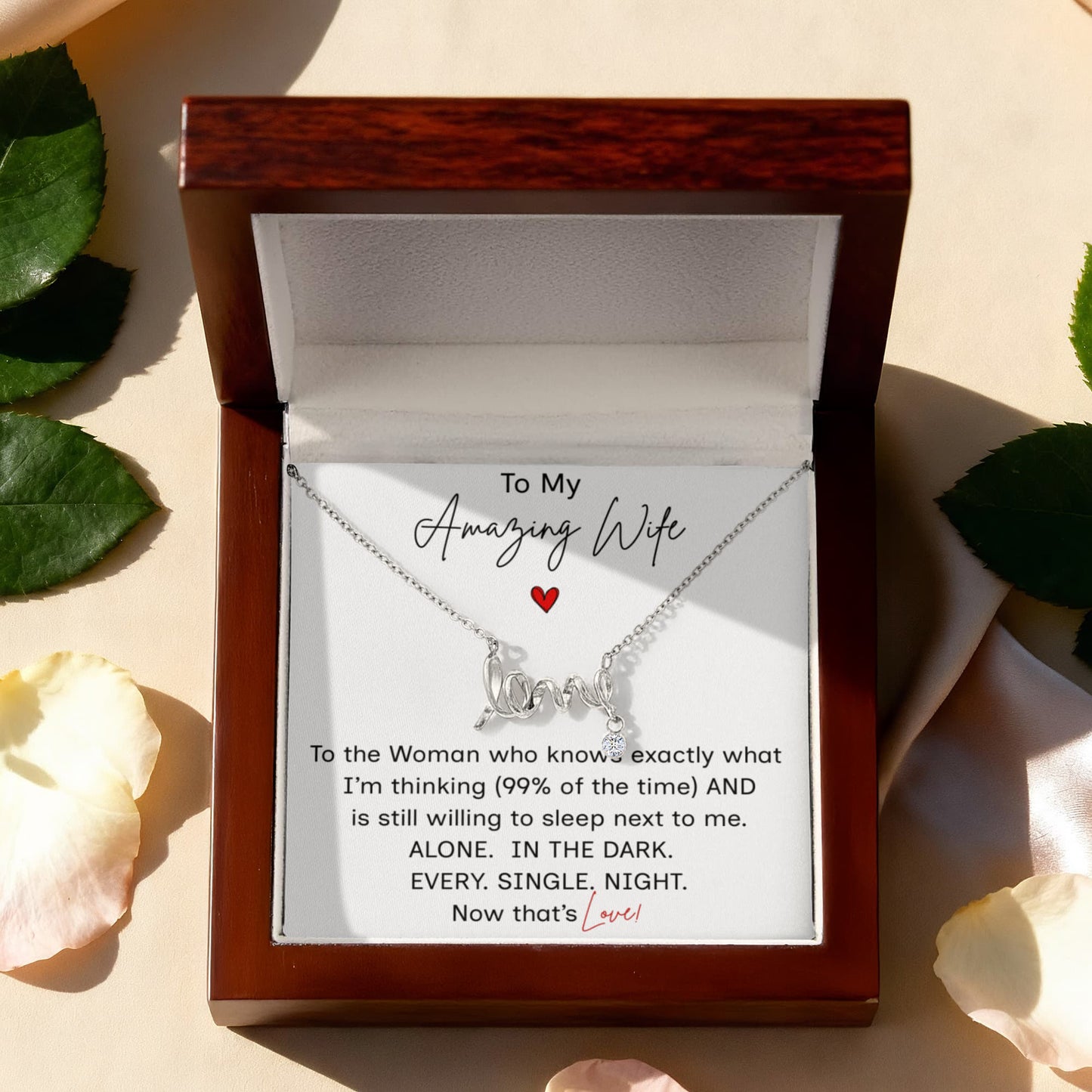 To My Amazing Wife/"LOVE" Necklace