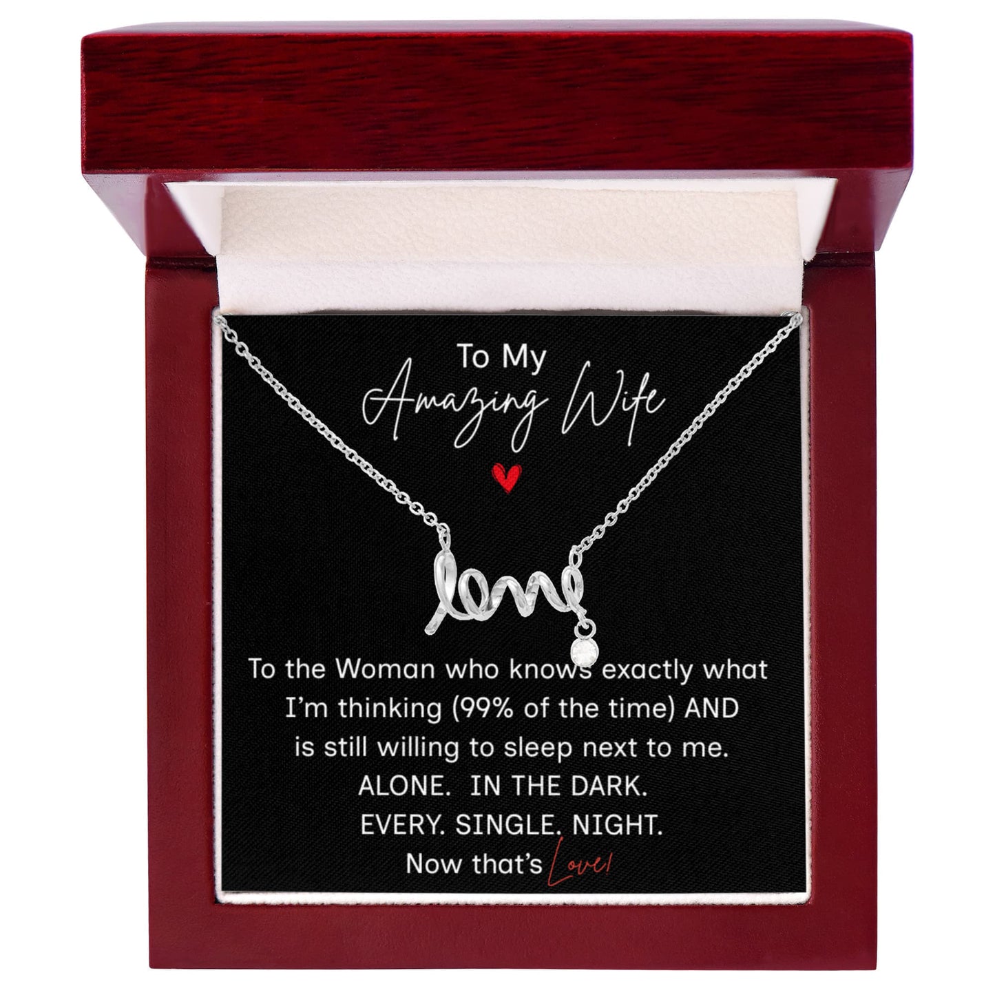 :New Design:  Dainty "Love" Necklace w/ Message Card and Gift Box