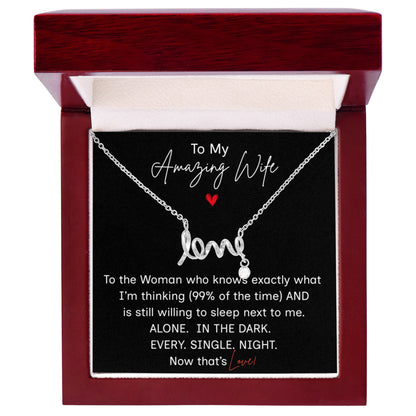 :New Design:  Dainty "Love" Necklace w/ Message Card and Gift Box