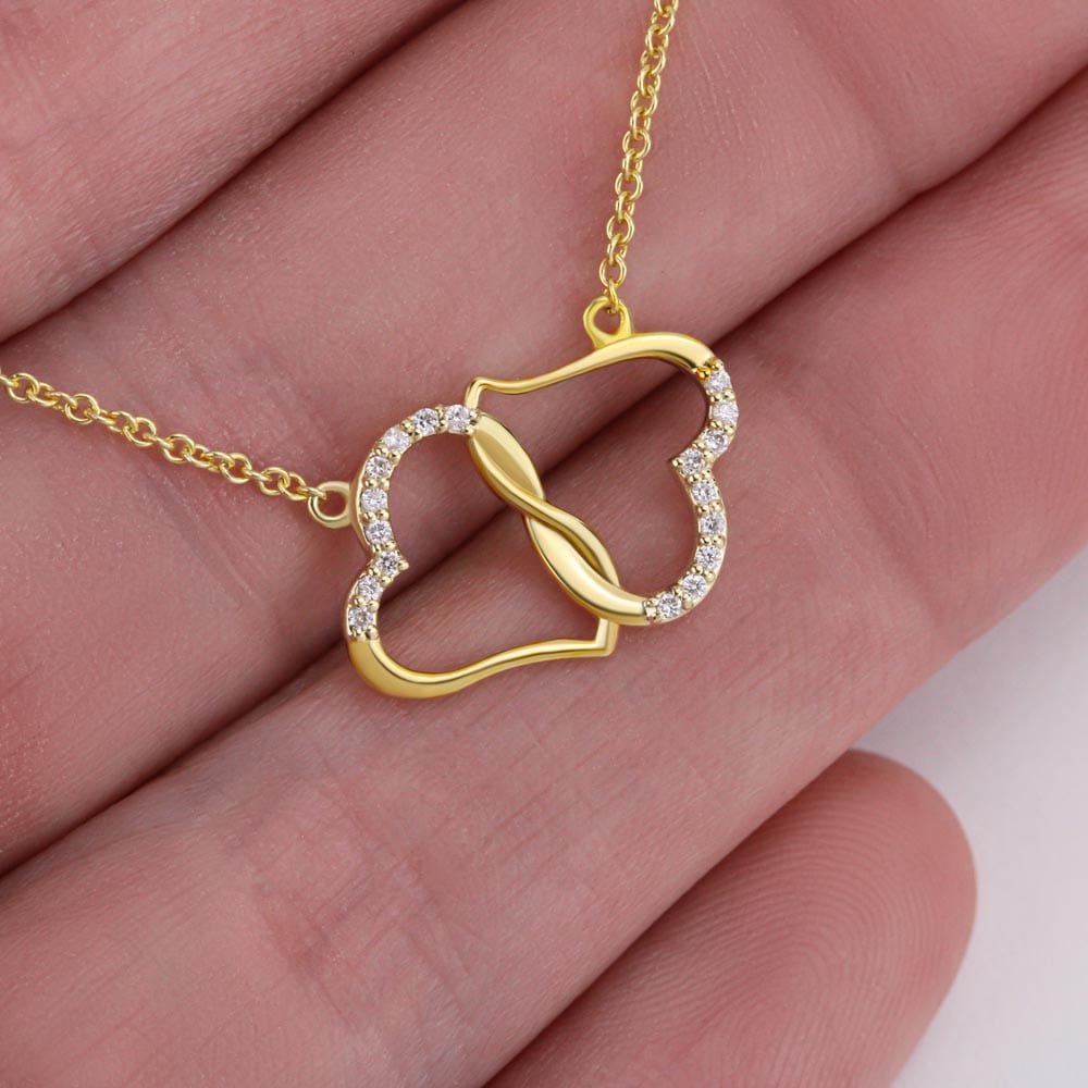 To My Daughter/"I Am The Storm"/Solid Gold Hearts w/Diamonds Necklace