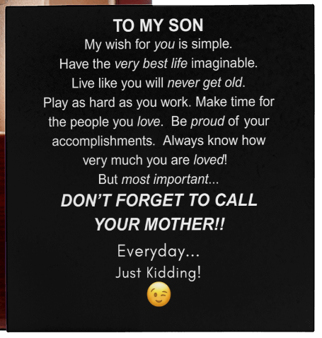 To My Son/My Wish For You.../Classic and Modern Style Openwork Watch