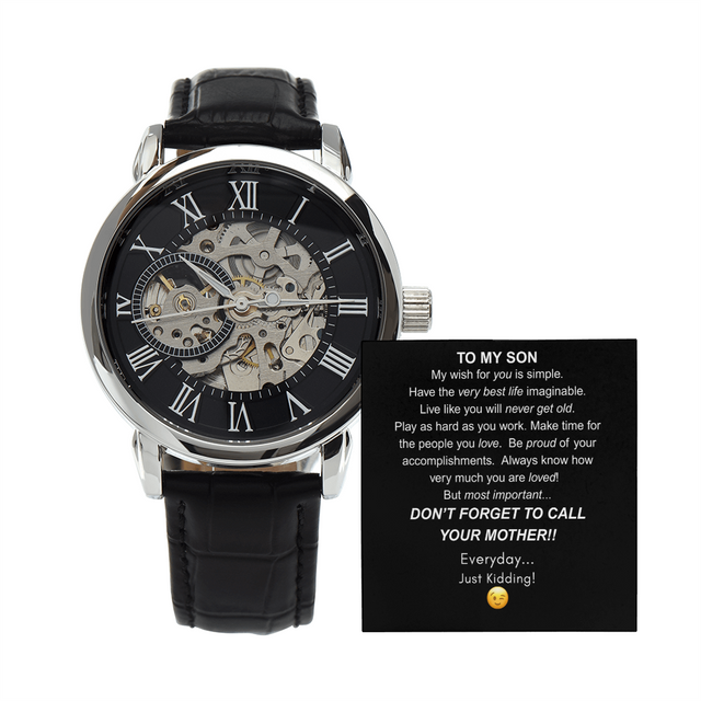 To My Son/My Wish For You.../Classic and Modern Style Openwork Watch