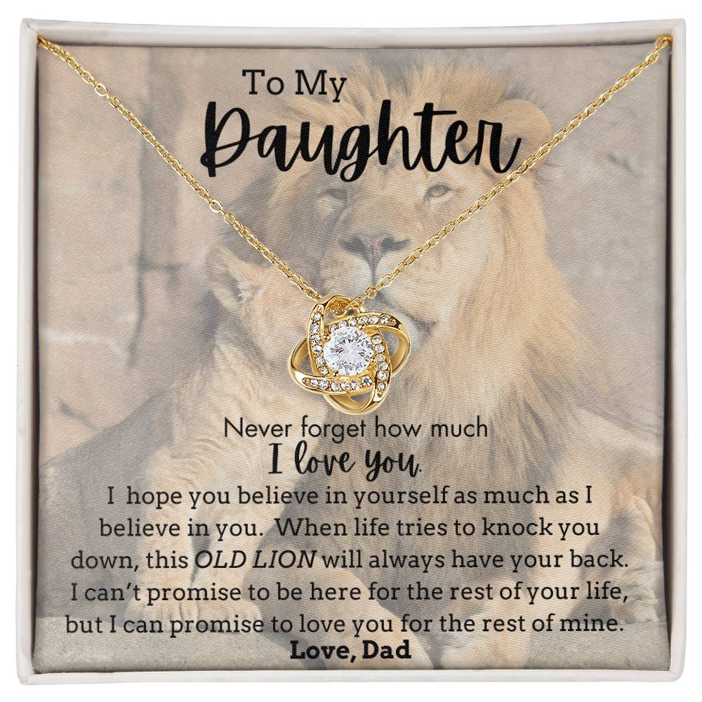 To My Daughter/This Old Lion/Love Knot Necklace