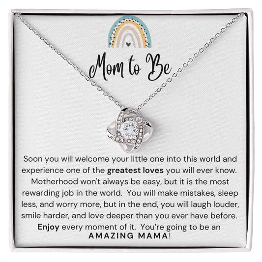 Mom to Be/Love Knot Necklace