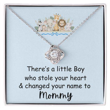 There's A Little Boy That Stole My Heart/Love knot  Necklace
