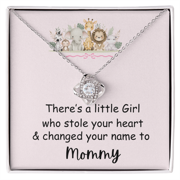 Little Girl Stole My Heart/Love Knot Necklace